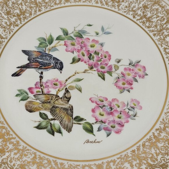 Lenox Annual Limited Edition Plate American Redstart Gold Trim 1975 Edward Boehm - Picture 2 of 8